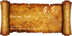 Gerey Ida névjegykártya